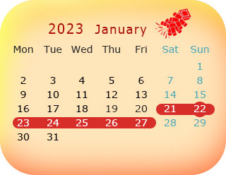 2022 Chinese New Year Calendar