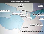 Map of Great Wall in Han Dynasty