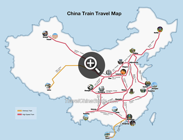 China Train Travel Map